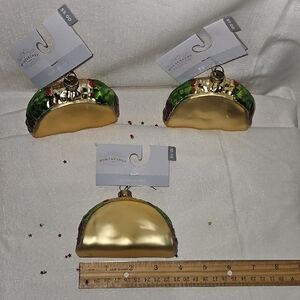 Wondershop Gold and Green Taco Ornaments Set Of 3